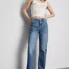 Jeans med hög midja och raka ben