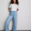 Jeans med hög midja och raka ben