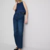 Jeans med hög midja och raka ben