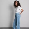 Jeans med hög midja och raka ben
