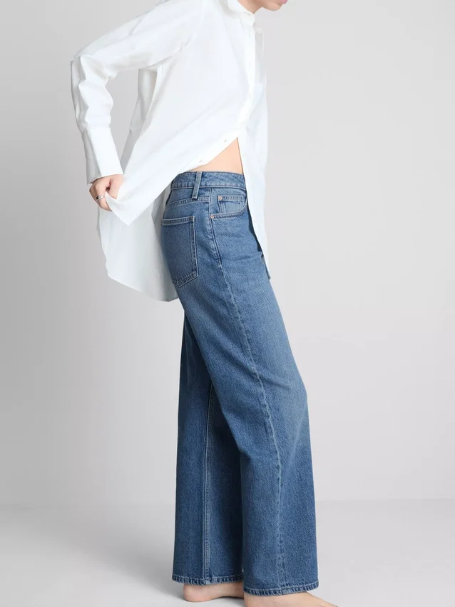 Jeans med hög midja och raka ben