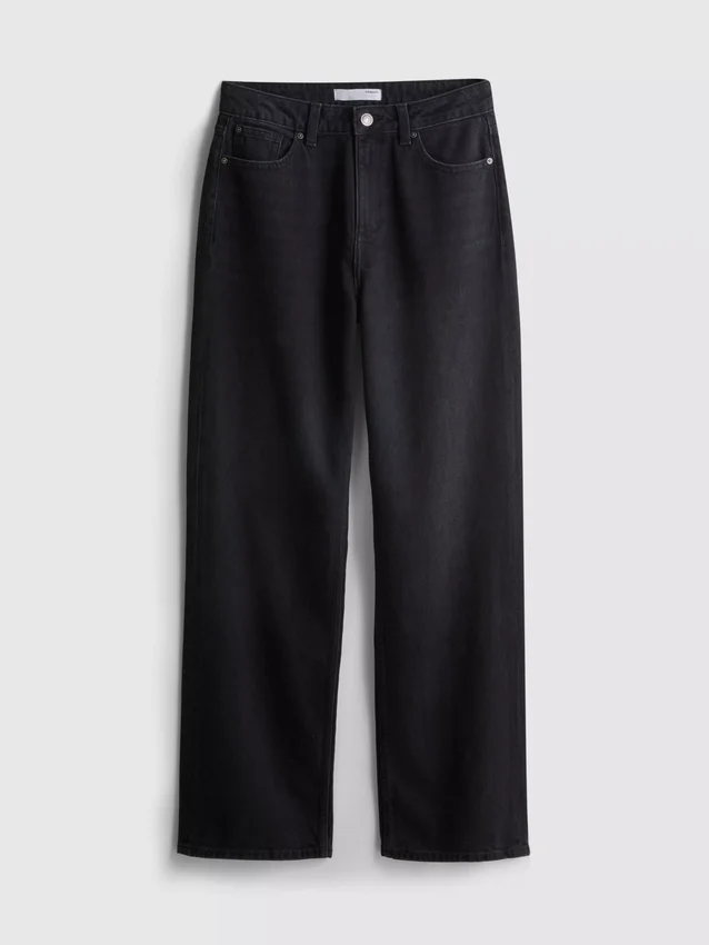 Jeans med hög midja och raka ben