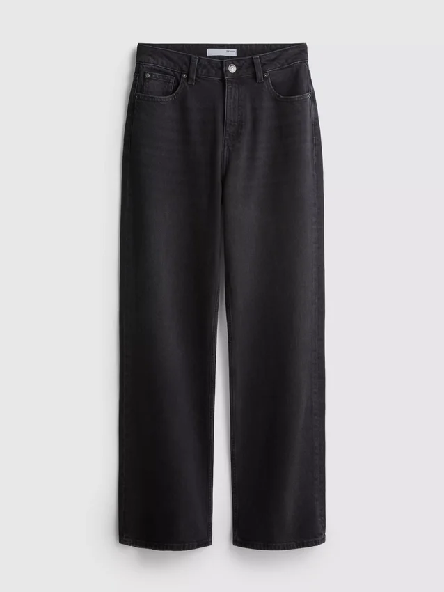 Jeans med hög midja och raka ben