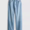 Jeans med hög midja och raka ben
