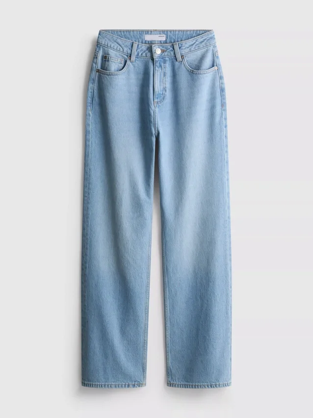 Jeans med hög midja och raka ben