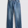 Jeans med hög midja och raka ben