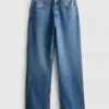 Jeans med hög midja och raka ben