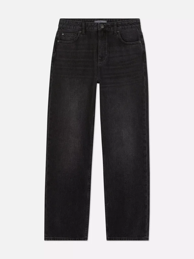 Jeans med hög midja och raka ben