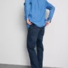 Jeans med medelhög midja och raka ben