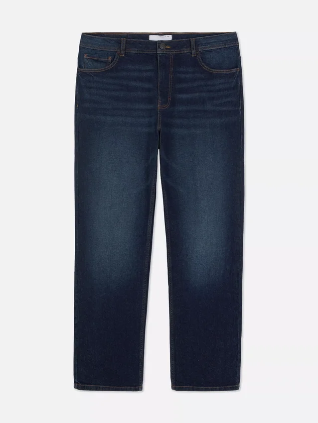 Jeans med medelhög midja och raka ben