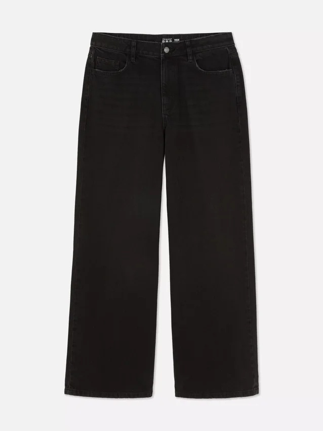 Jeans med medelhög midja och vida ben