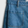 Jeans med vid ben och fickor fram