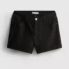 Jeansshorts med medelhög midja och uppvikt kant