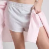 Jersey-shorts med knappdetaljer i bomullsrik kvalitet
