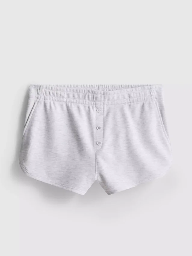 Jersey-shorts med knappdetaljer i bomullsrik kvalitet
