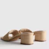 Klackskor med blockklack i raffia