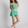 Kort bandeau-top i bomullsrik material med ränder