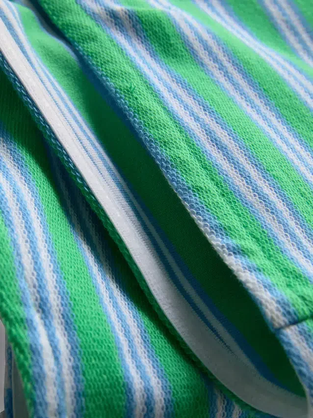 Kort bandeau-top i bomullsrik material med ränder