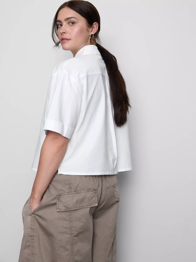 Kort, boxig oxfordshorts med korta ärmar