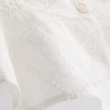 Kort cropped-top i bomull med utskärningar