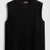 Kort, ärmlös T-shirt med axelvaddar