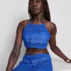 Kort virkad halterneck-top