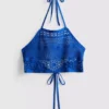 Kort virkad halterneck-top