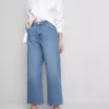 Korta jeans i denim med vida ben
