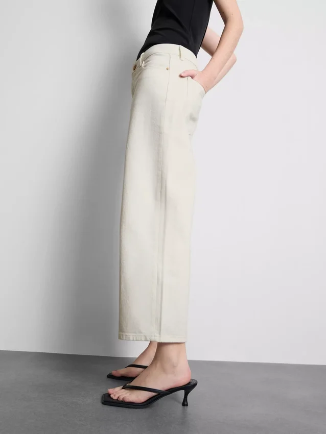 Korta jeans i denim med vida ben