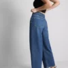 Korta jeans i denim med vida ben