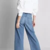 Korta jeans i denim med vida ben