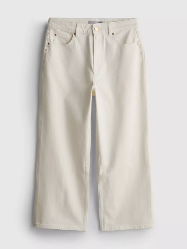 Korta jeans i denim med vida ben