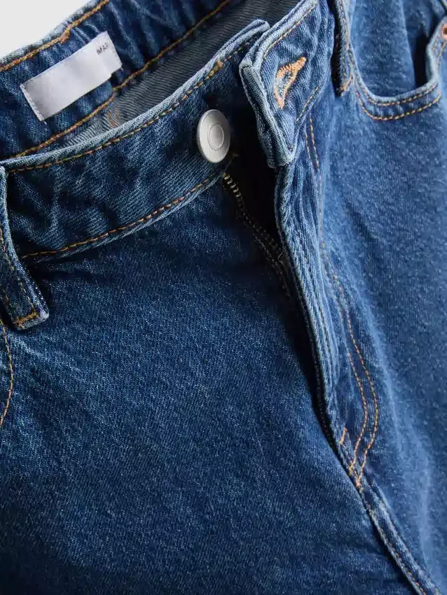 Korta jeans i denim med vida ben