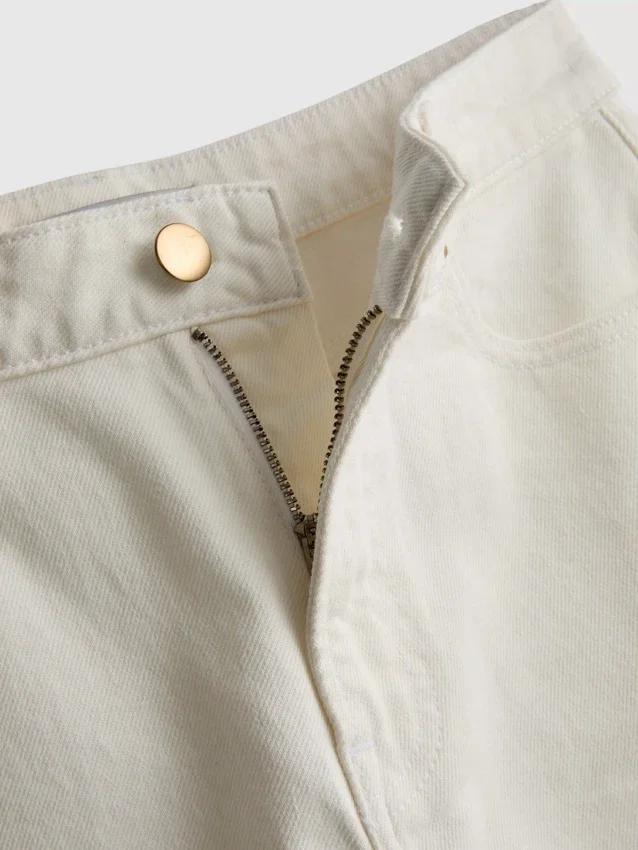 Korta jeans i denim med vida ben
