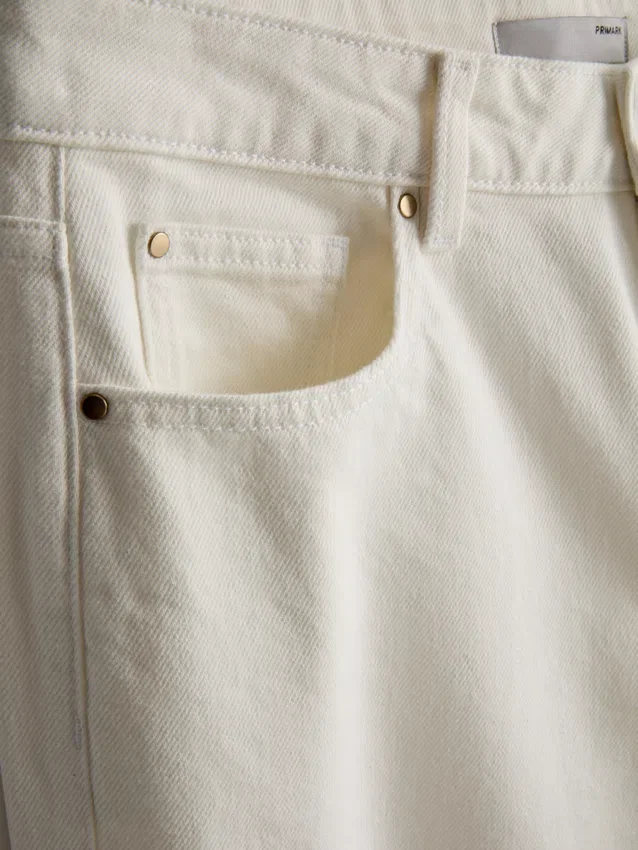 Korta jeans i denim med vida ben