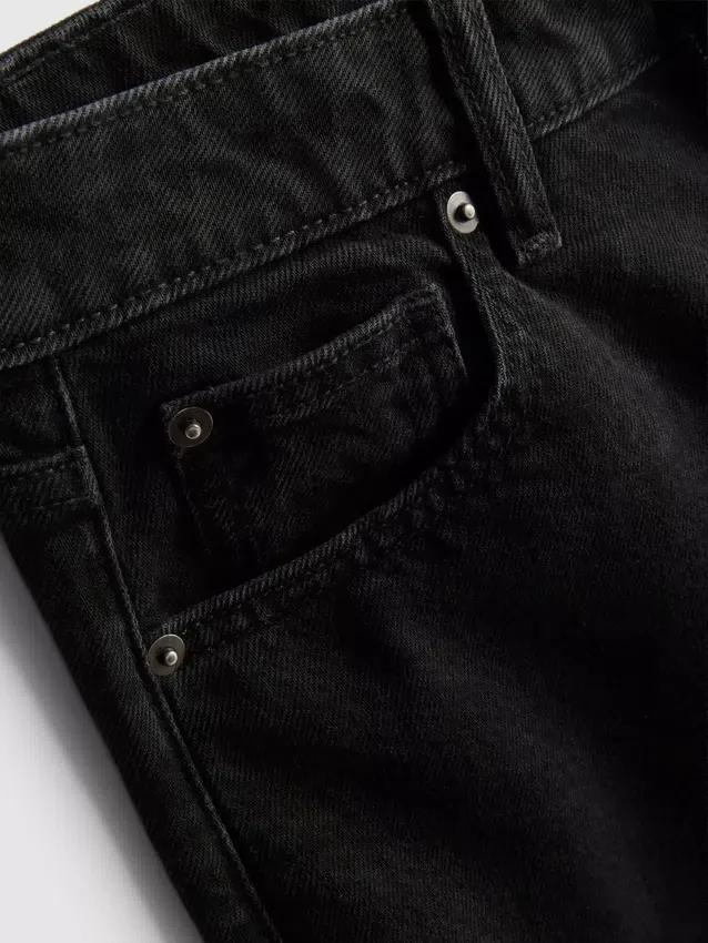 Korta jeans i denim med vida ben