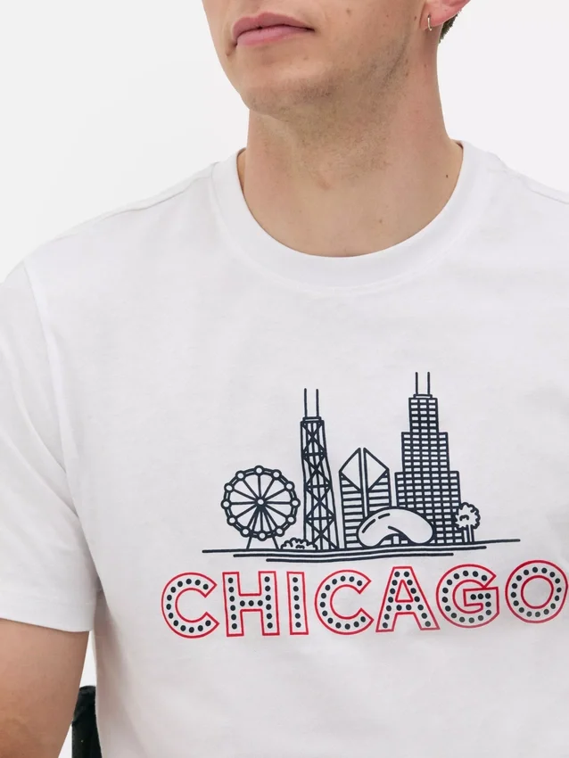 Kortärmad Chicago-T-shirt