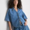Kortärmad skjorta i denim