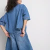 Kortärmad skjorta i denim