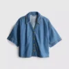 Kortärmad skjorta i denim