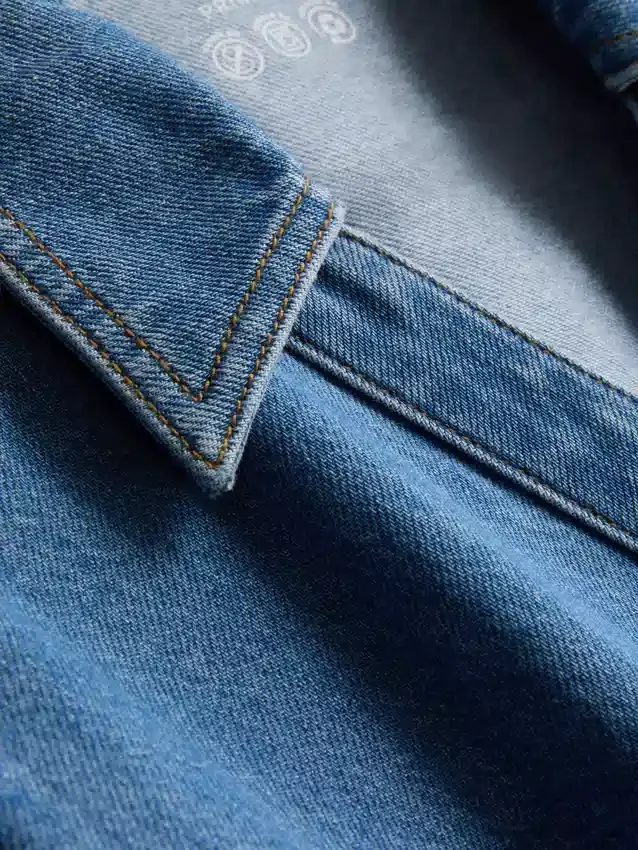 Kortärmad skjorta i denim