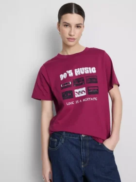 Kortärmad T-shirt i bomull med tryck
