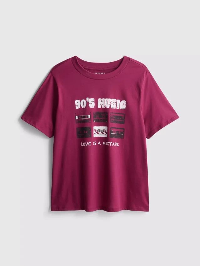 Kortärmad T-shirt i bomull med tryck