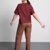 Kortärmad virkad T-shirt i bomull