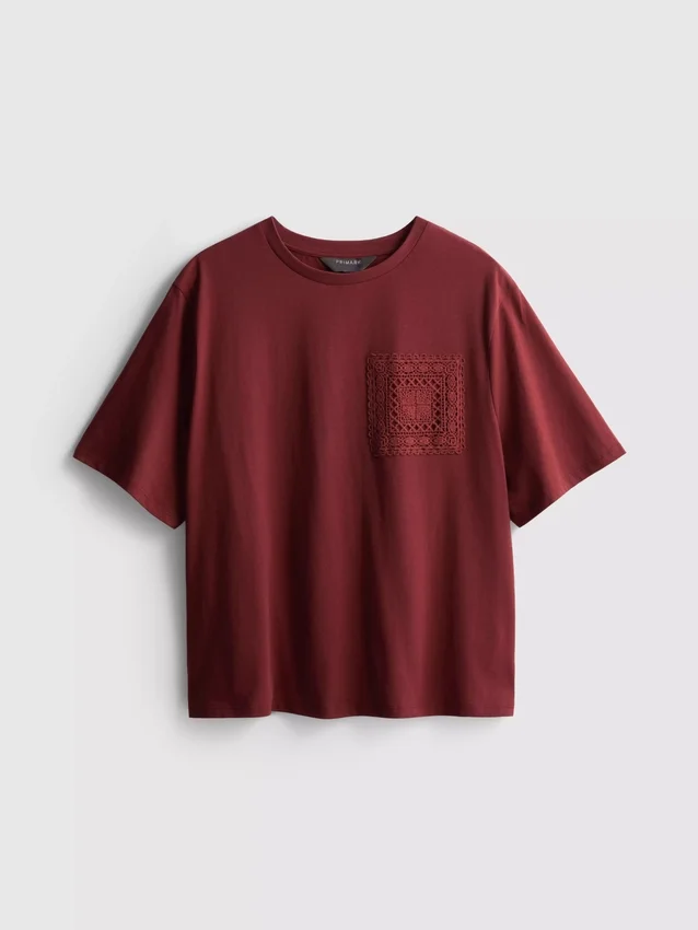 Kortärmad virkad T-shirt i bomull