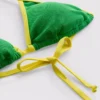 Krusad kontrastfärgad triangel-bikinitopp