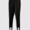 Leggings i crepe med hällor