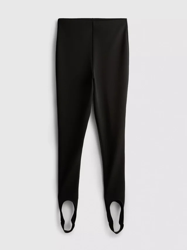 Leggings i crepe med hällor