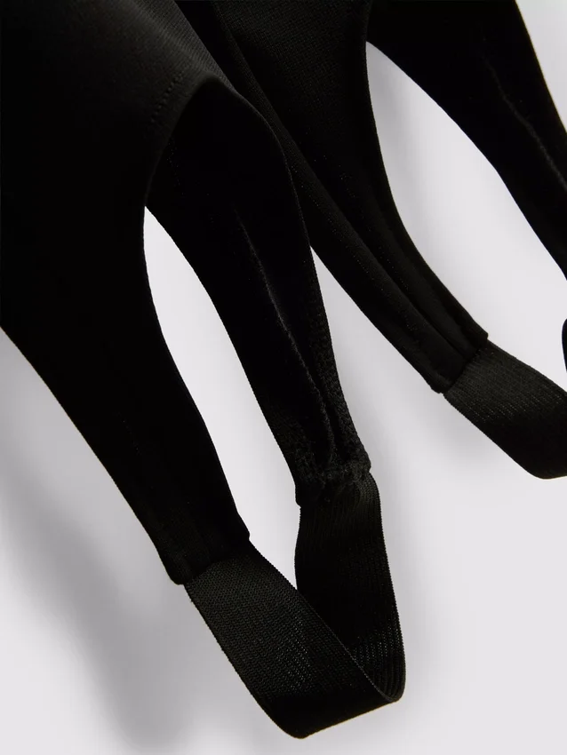 Leggings i crepe med hällor