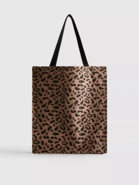 Leopardmönstrad tygväska
